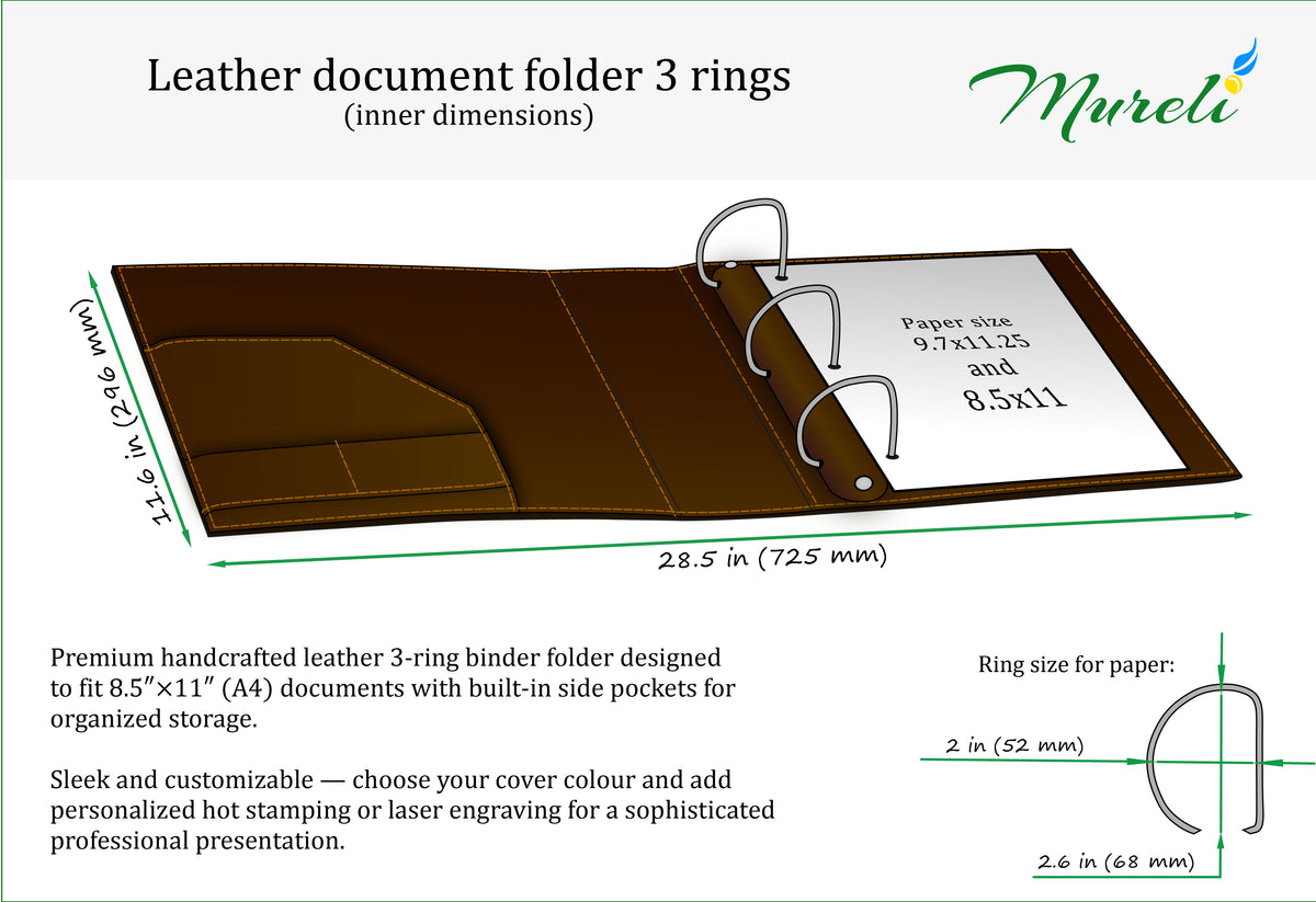 Extra Large 3 Ring Binder | Personalized by your logo | Customizable presentation folder | D Ring Binders | 8.5"x11" | cover for Documents * Files * Projects