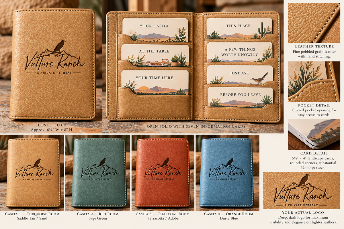 Custom Leather Guest Information Folio | Hotel, Resort & Hospitality Project
