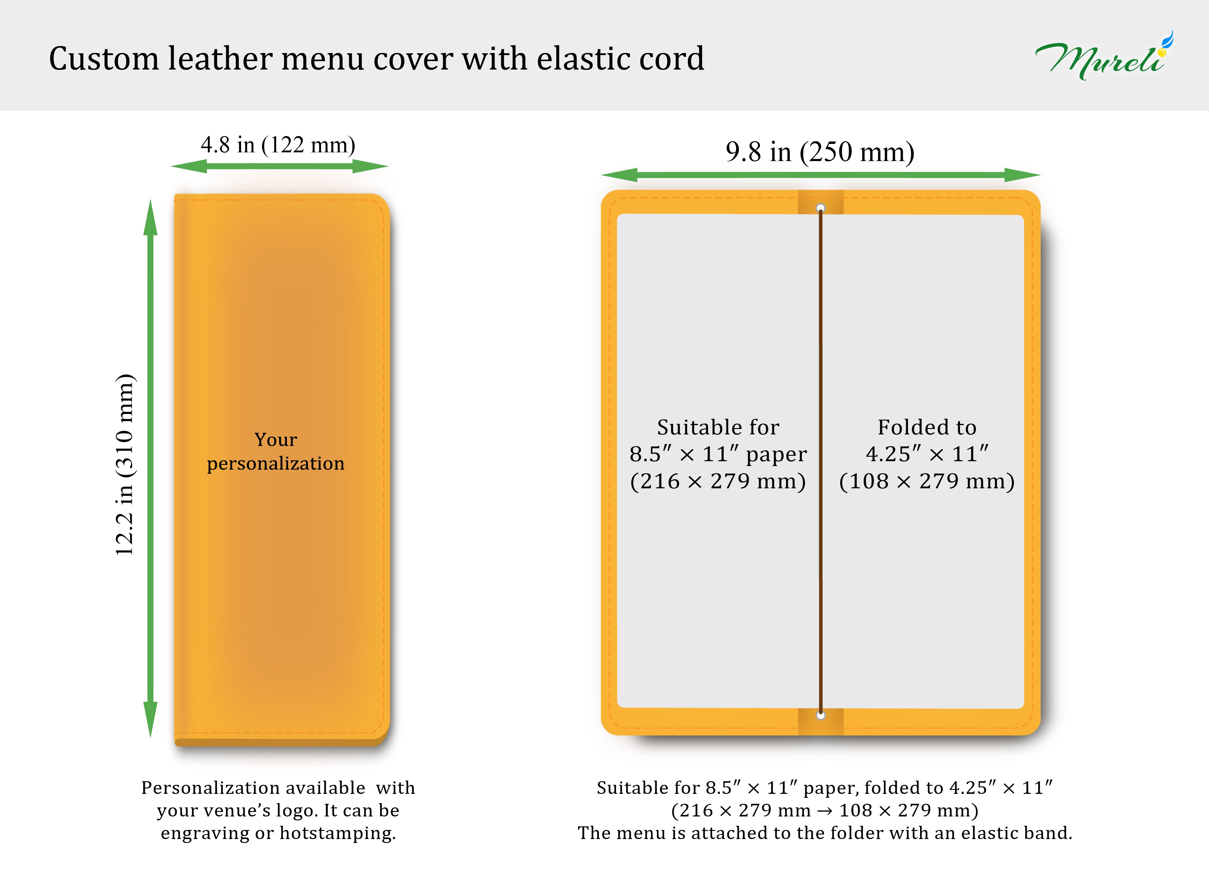 Custom Brown Crazy Horse Leather Menu Covers for Taverns, Lodges & Rustic Restaurants | Mureli