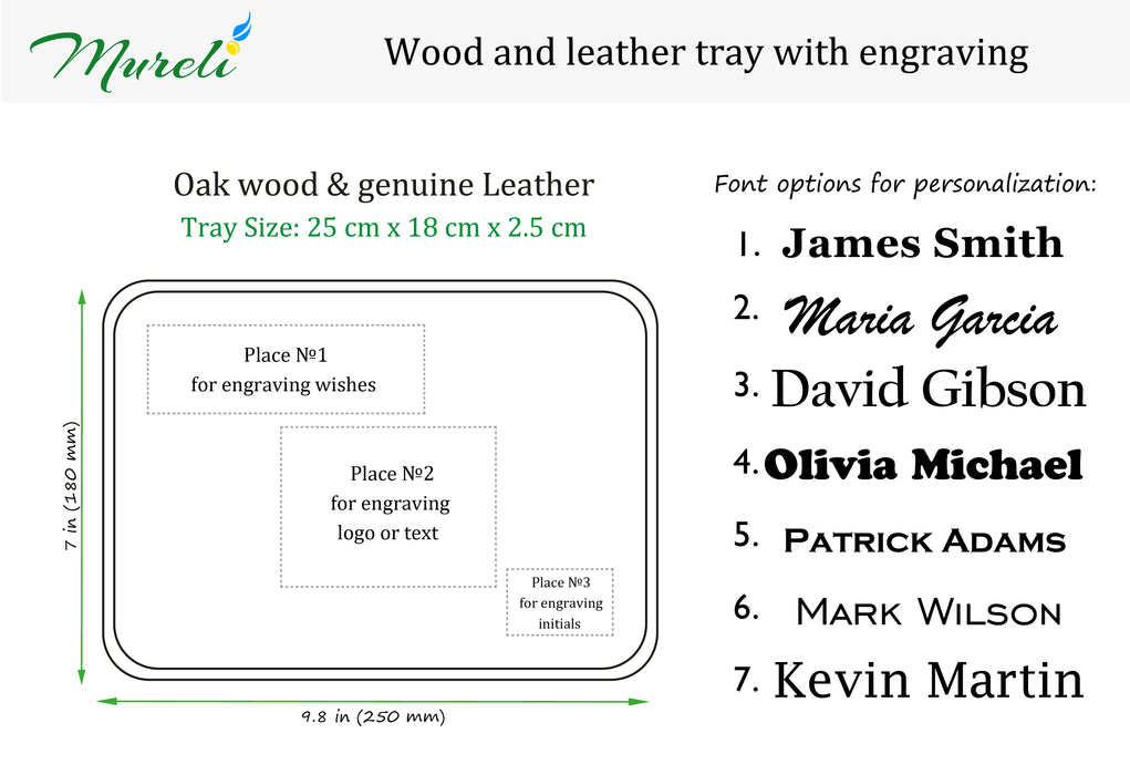 Luxury Wood & Leather Catchall Tray – Handcrafted by MureliWoodCraft