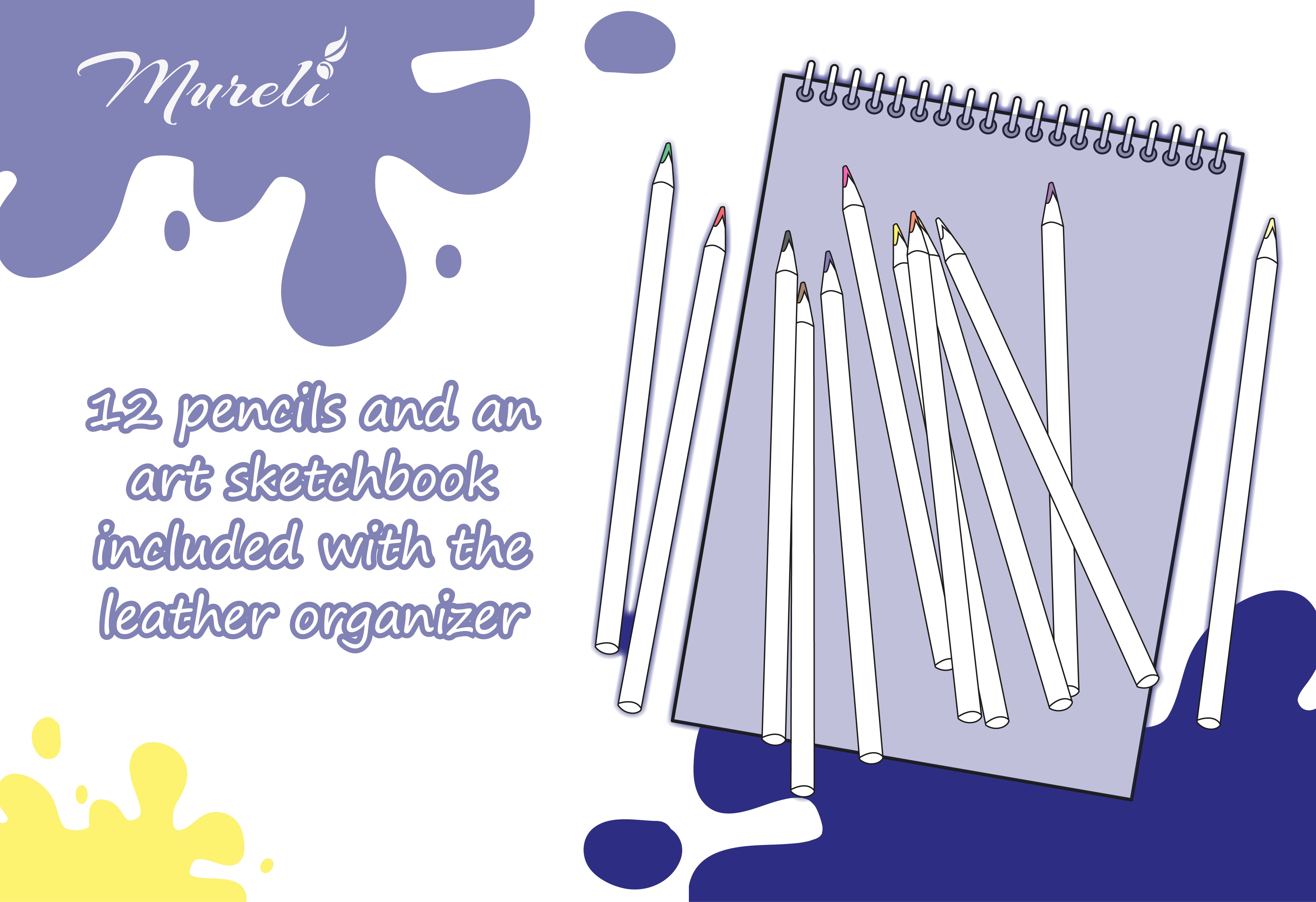 Leather Art Organizer with Pencils & Refillable Sketchbook | The Drawing Organizer with a Past