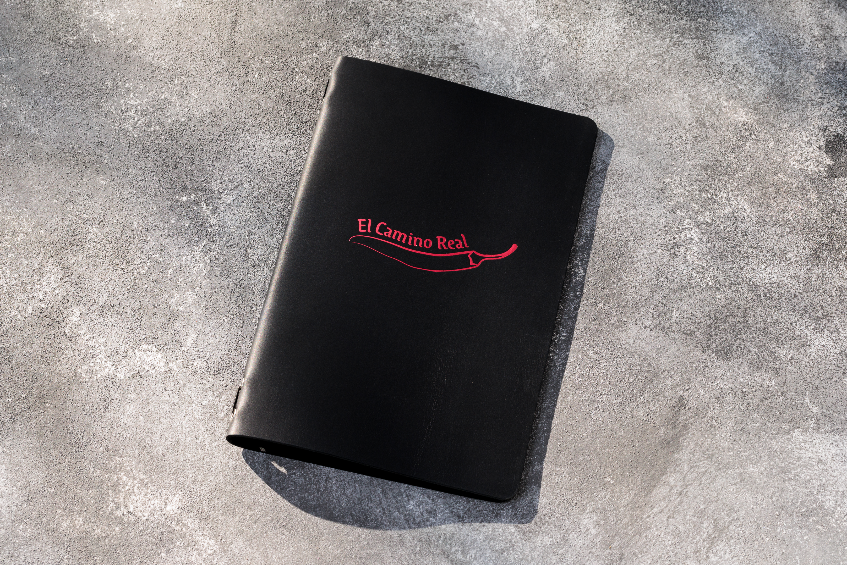 Custom Logo Black Leather Menu Cover, Elastic String Binding Restaurant Menu Folder, Personalized Hospitality Menu Book, A4/US Letter, Custom Size Available