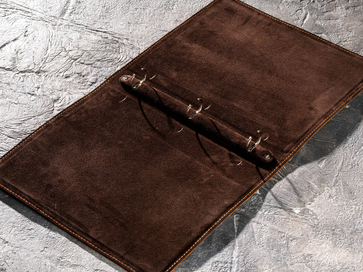 Chestnut Personalized Leather 3-Ring Binder & 4-Coaster Set | Custom Corporate Gift