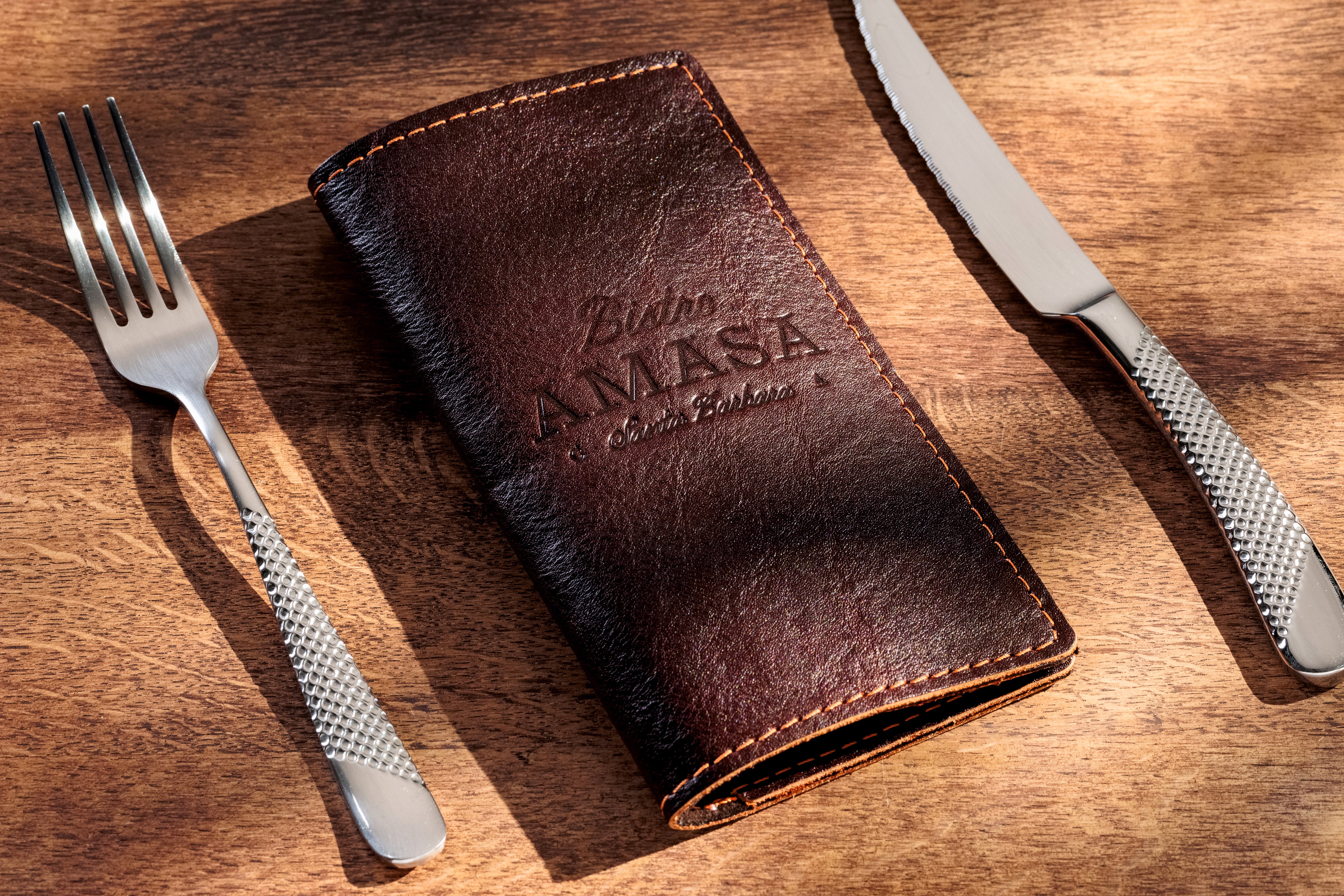 Custom | Personalized Dark brown Heavy-Duty Check Presenters for Steakhouses (Or choose other leather color)