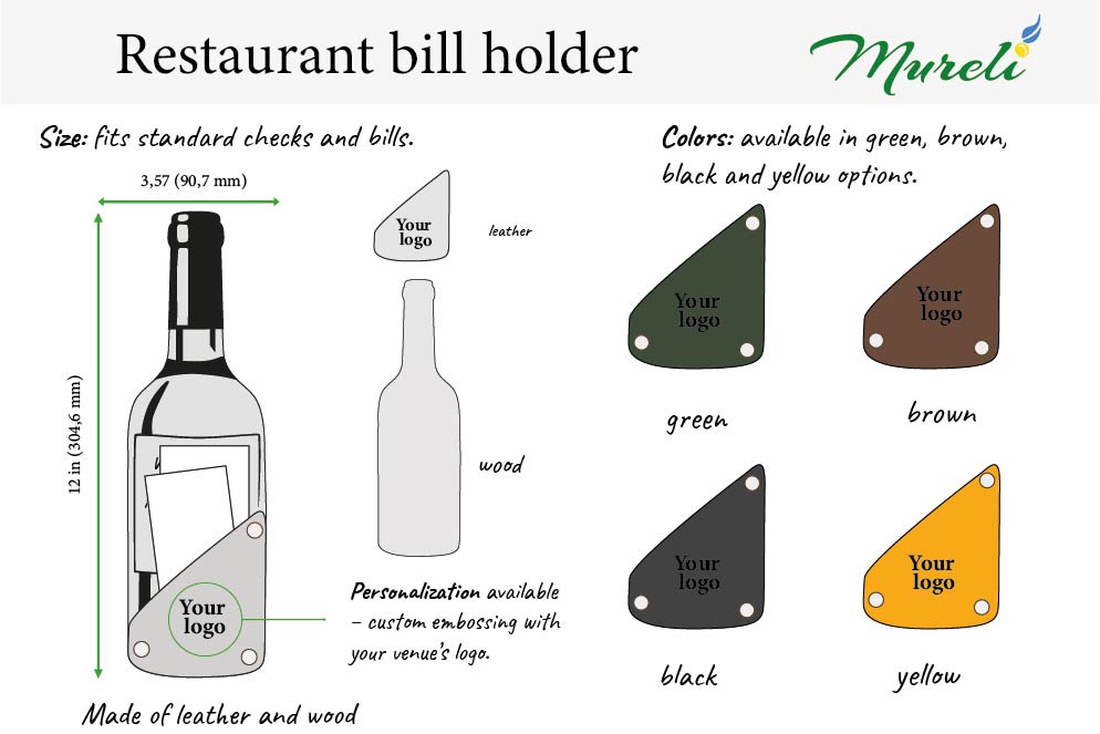 Wine Bottle Check Presenter | Elegant Bill Holder for Restaurants