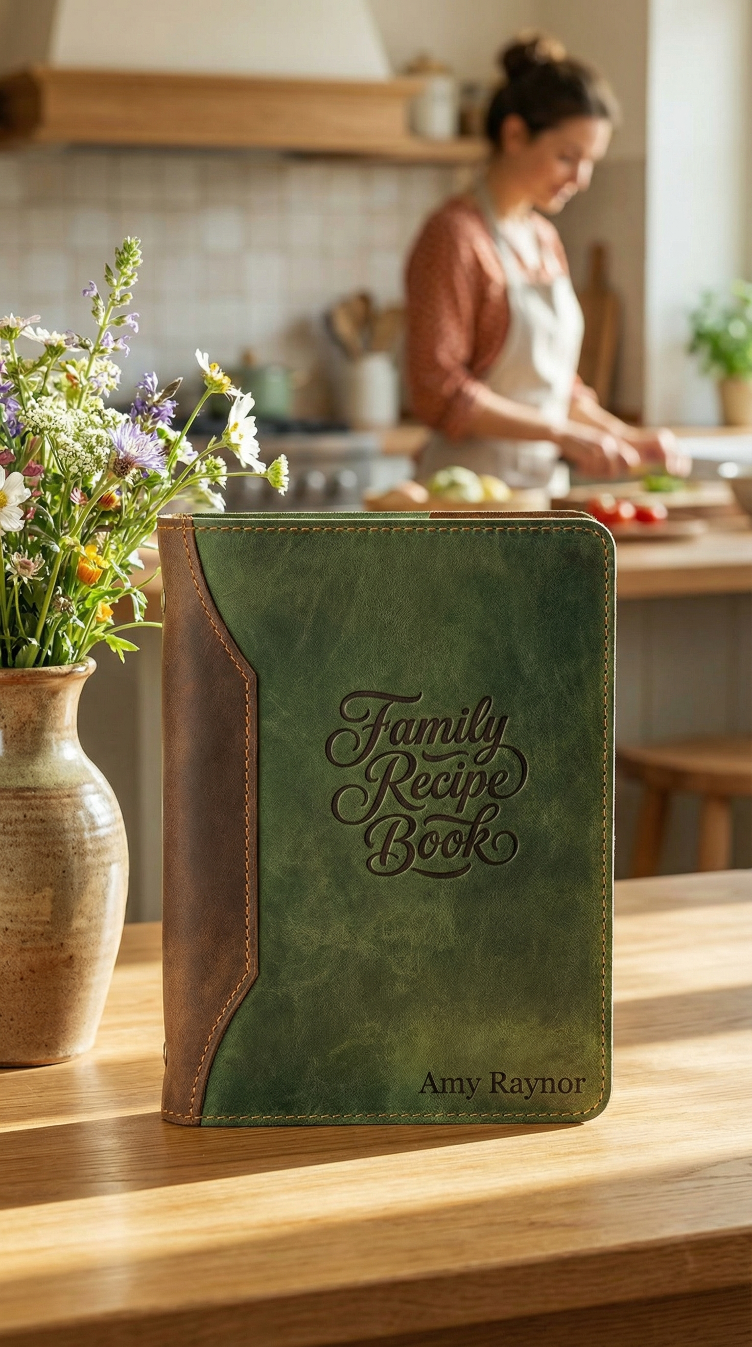 Personalized Leather Family Recipe Binder — A Meaningful Gift for Mom (Birthday & Mother’s Day)