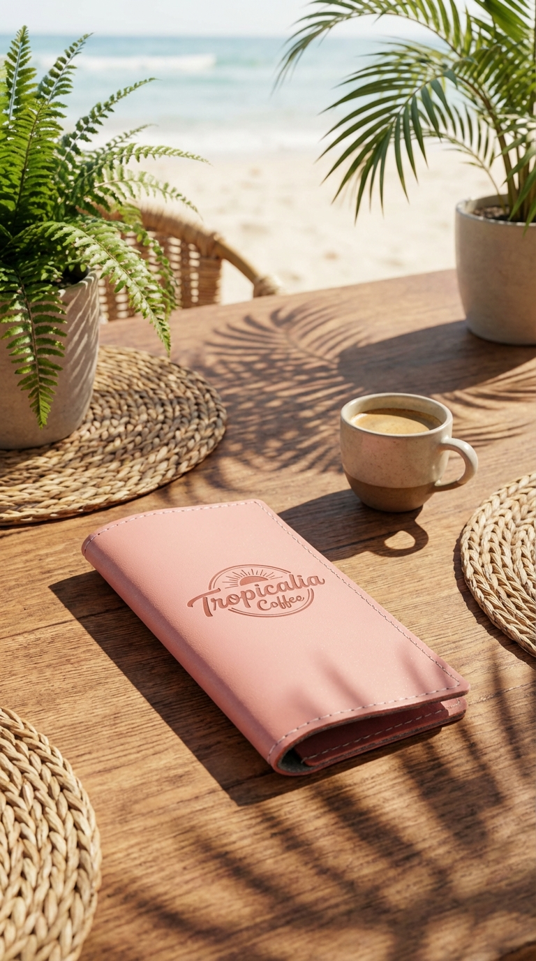Custom | Personalized Dusty Rose Heavy-Duty Check Presenters for cafe (Or choose other leather color)