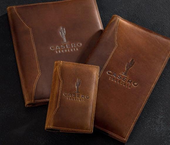 30 pc 14x8.5 inch with ring binders and GOLD leaf Highest quality leather (kaliary camel) and 15 check presenters new model *I will pay duty tax (duty clearance)