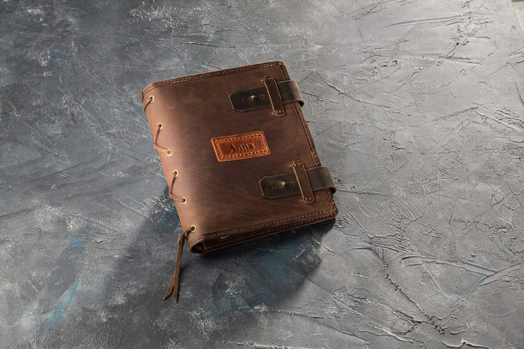 Custom engraved leather A5 organizer – Unique Christmas gift ideas