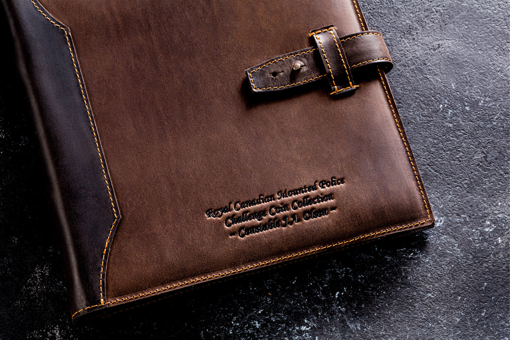 Personalized Leather Coin Collection Album - Handcrafted Professional Numismatic Folder - Gift for Collector
