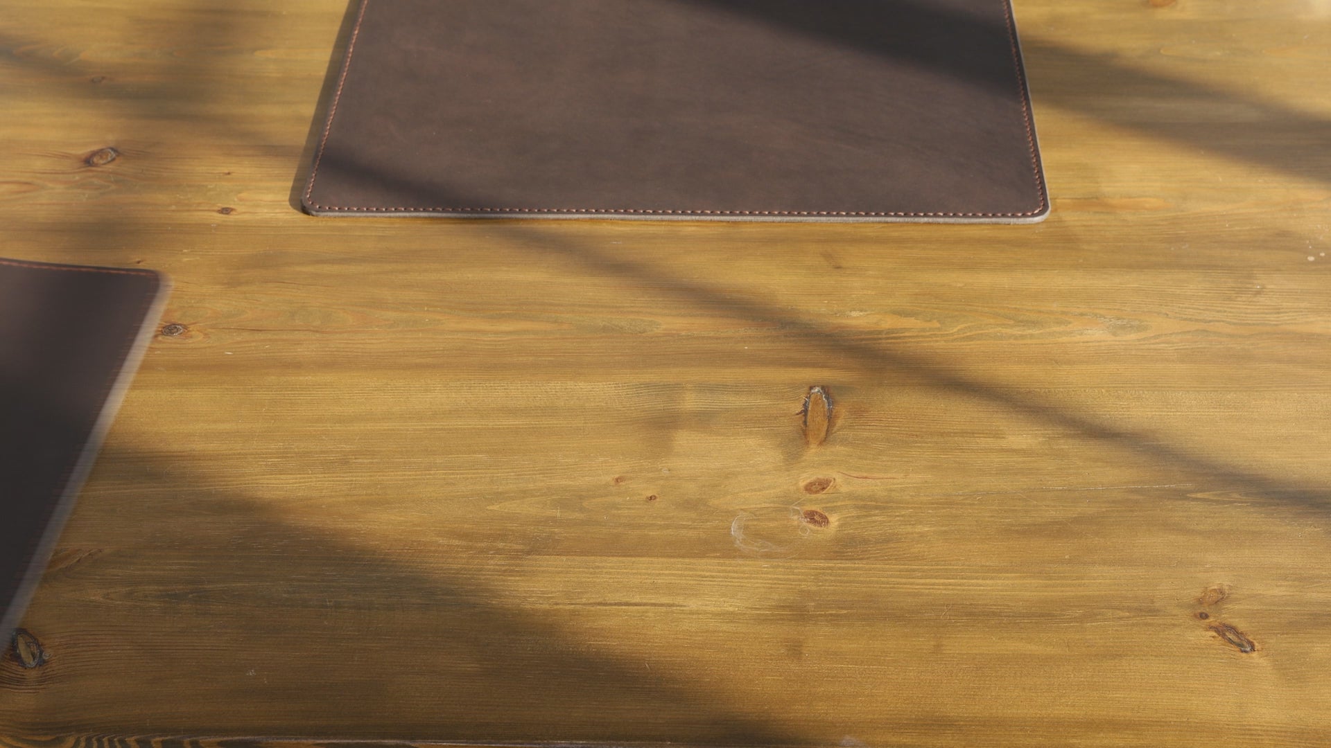 set of leather placemats for solid wood desk * dinning table set * dinning room table * antique desk * nightstand