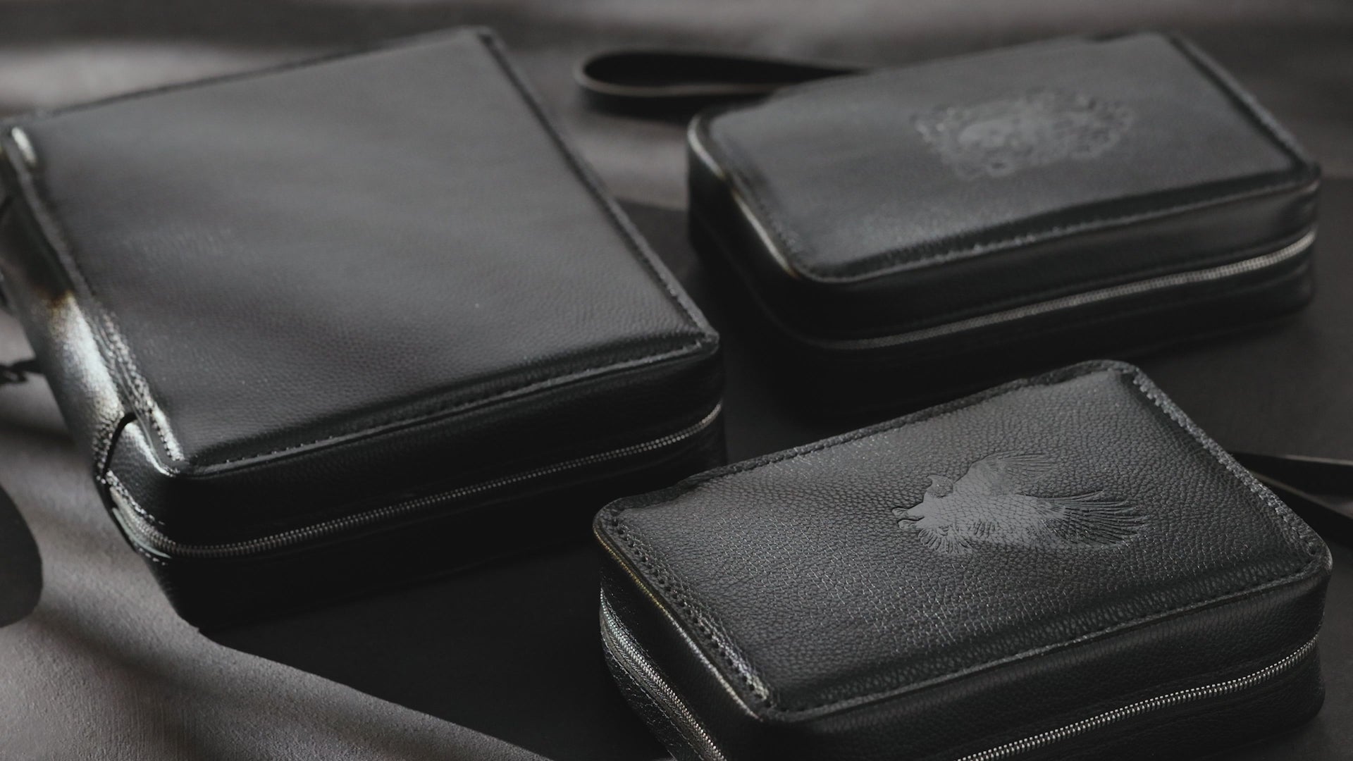 Personalized Cigar Case with Character and Purpose | Black Series Compact | Add your logo or name or initials