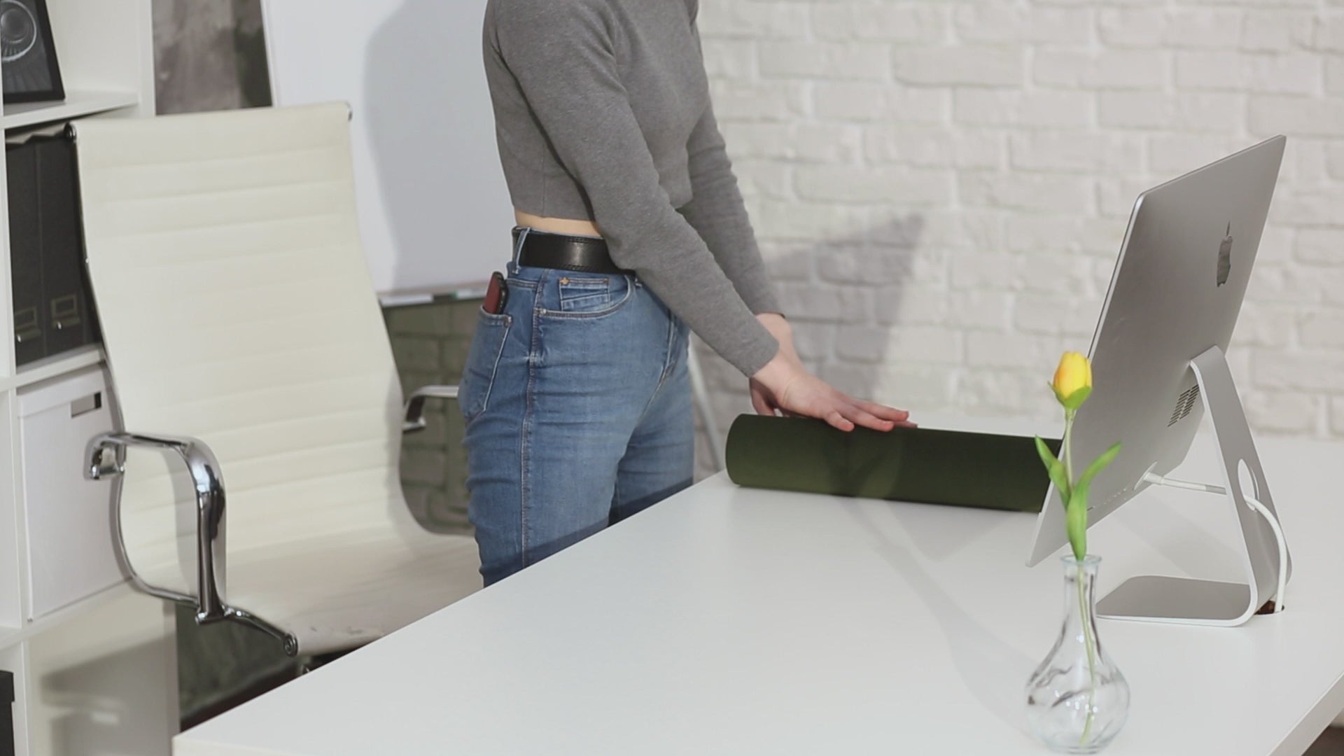 Green Vintage Leather Desk Mat | Crazy Horse Leather Desk Pad | 2 mm Thick Leather | Mureli