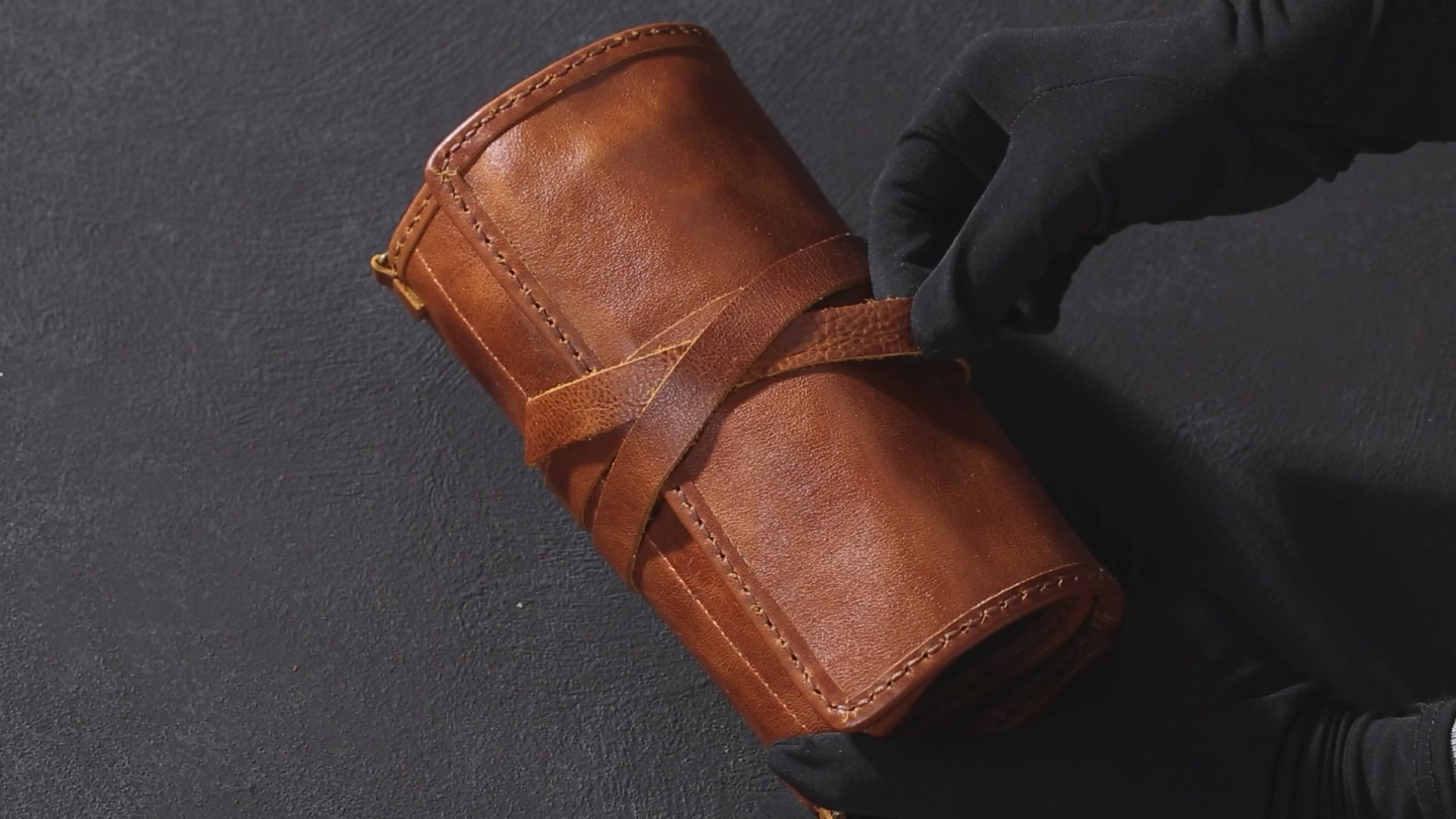 Personalized Leather Pipe Roll Up “New Breath” | Original Pipe Roll for Tobacco Pipe Smokers | Dark brown