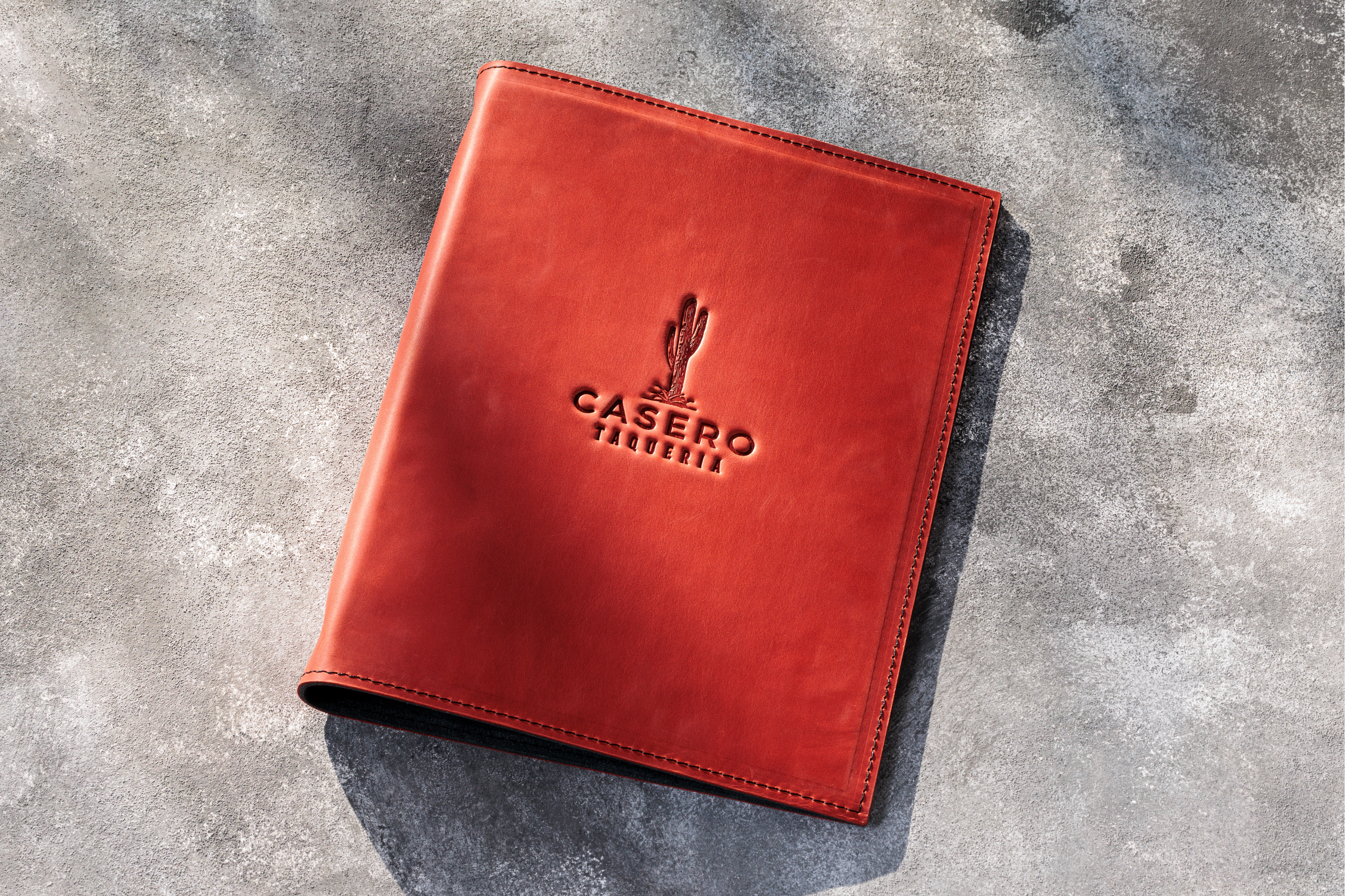 Personalized Red Leather 3-Ring Binder Folder | A4 & 8.5×11 Menu Binder and Presentation Portfolio