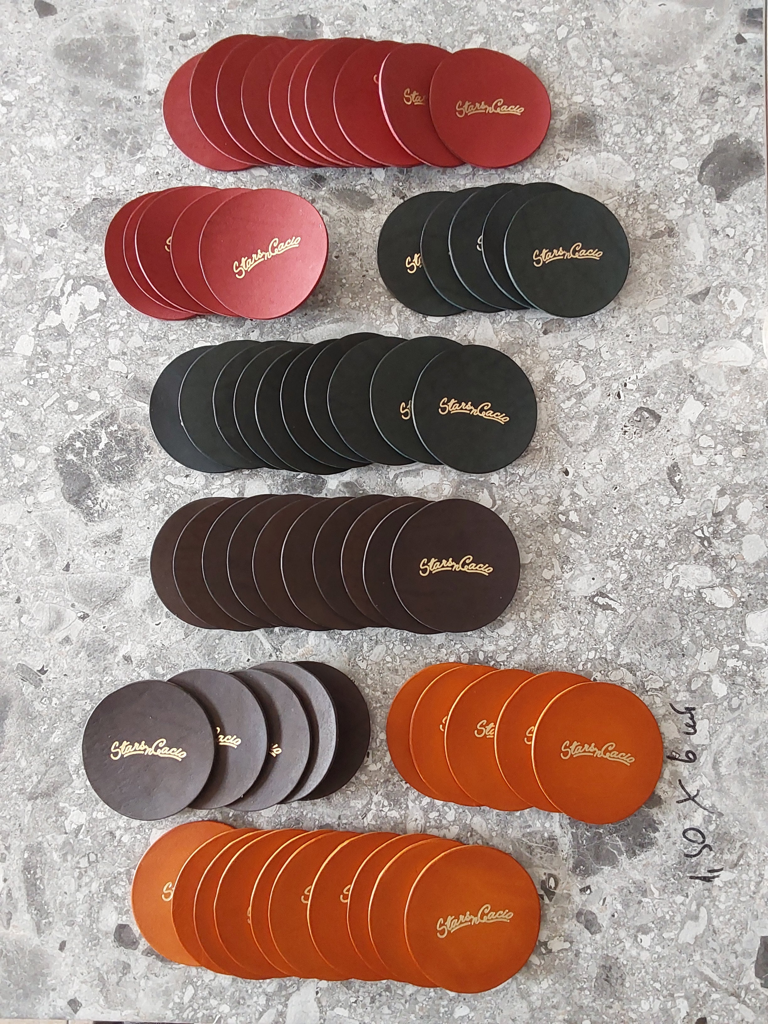 10 strong check presenters  in chestnat and 20 coasters