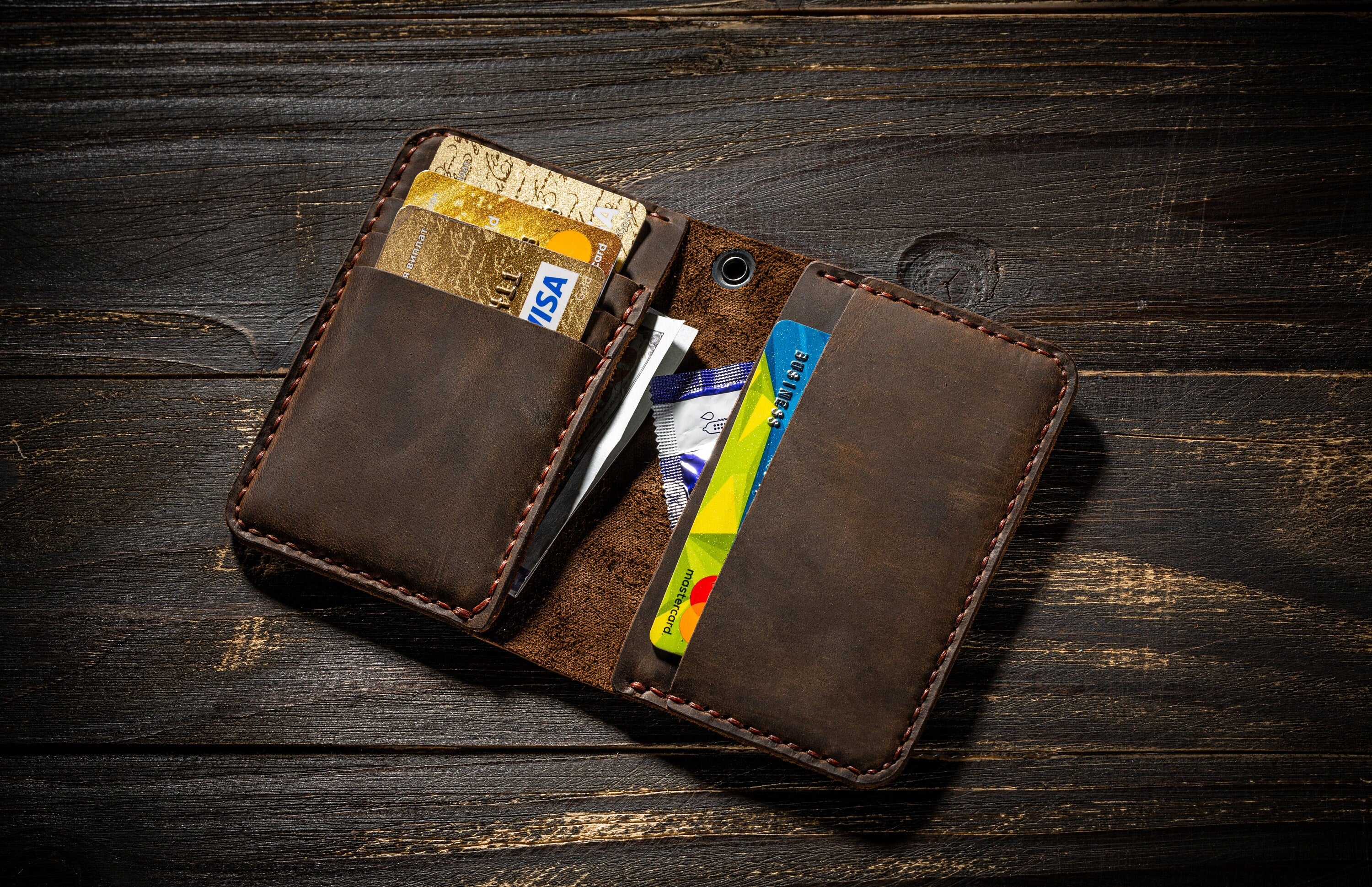 leather chain wallet for men leather card holder Christmas gift for son Christmas gift for biker gifts