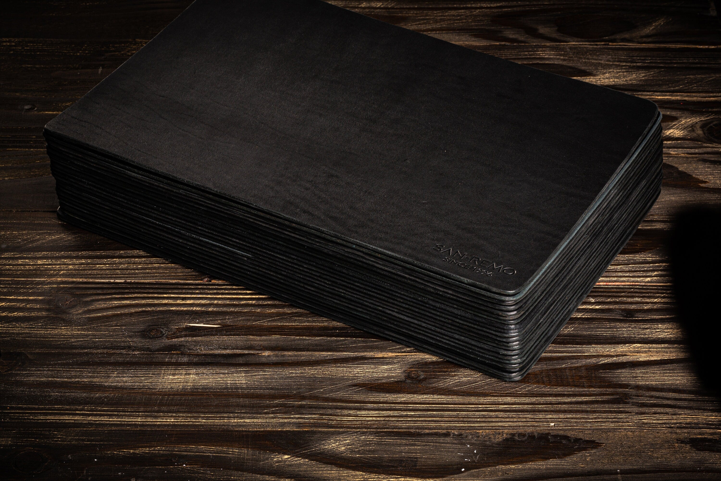 Luxury Black Leather Placemats – Handmade from Thick Durable Leather