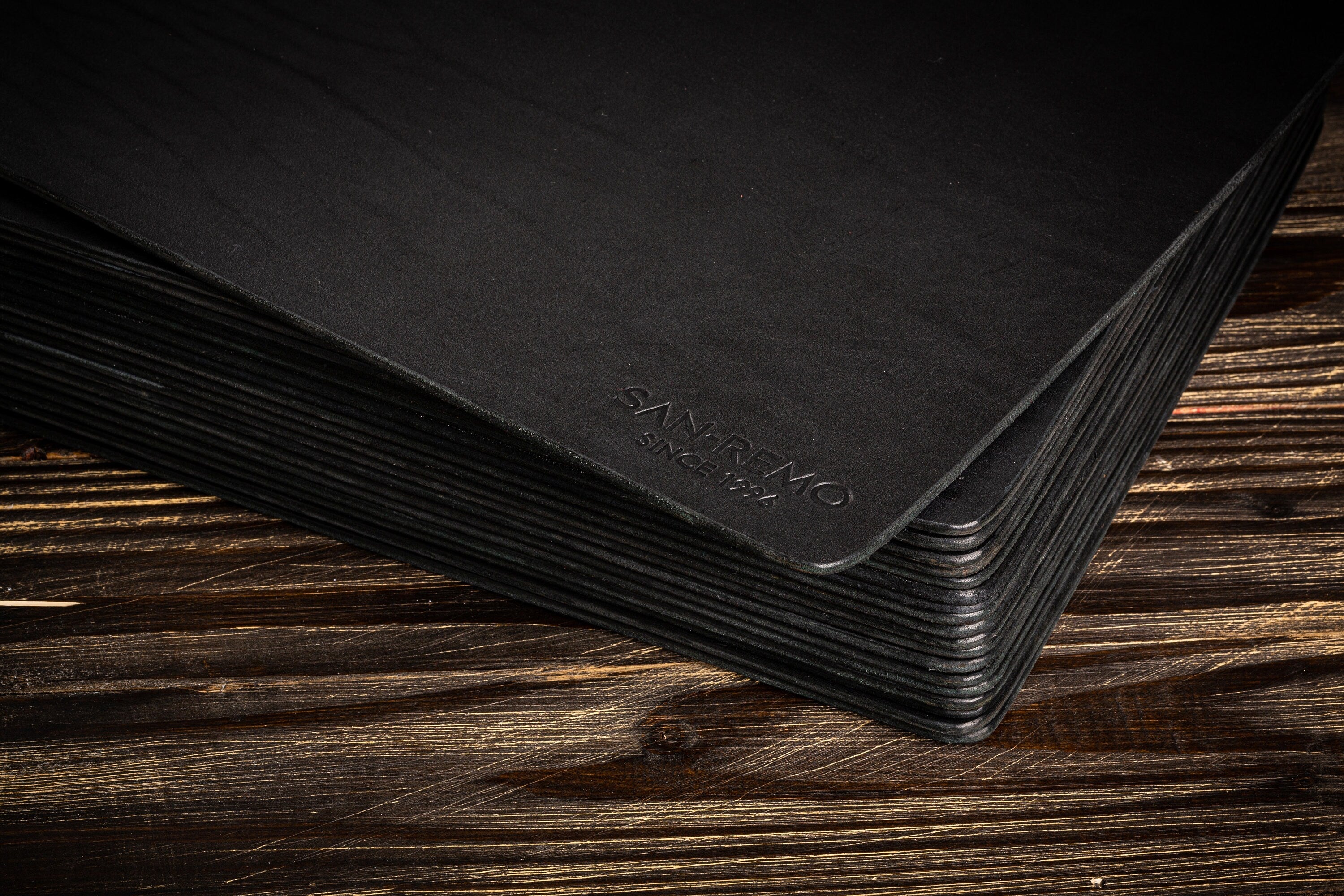 Premium Black Placemats – Thick Leather with Custom Logo Option