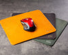 leather mousepad personalized mouse pad green cognac brown High Quality Also I can add your logo