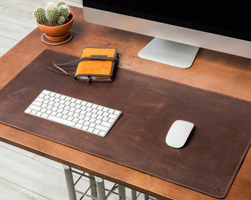 Personalized Leather Desk Mat Laptop Mat for Husband Mouse Pad