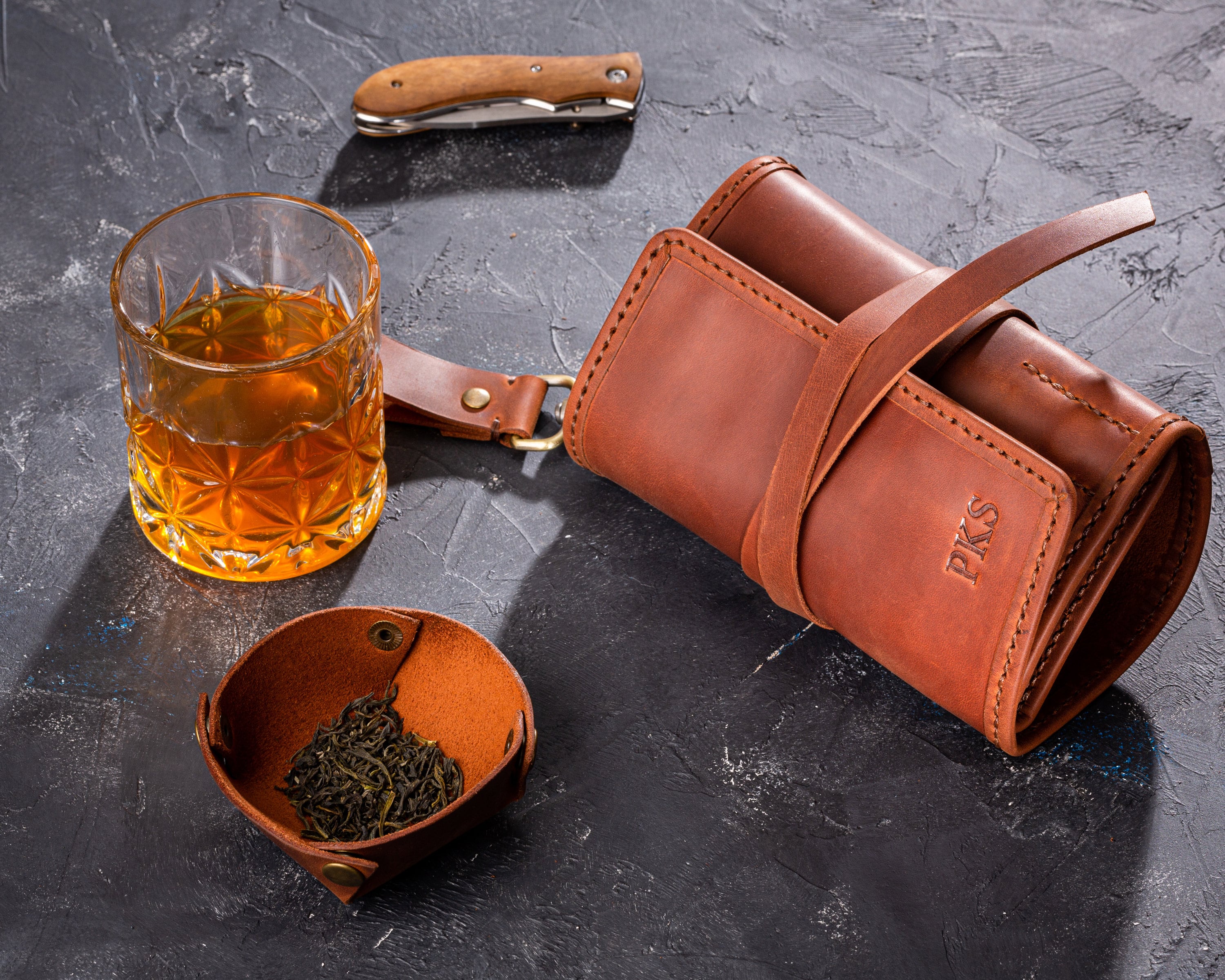 leather case for pipe smokers set, tobacco smokers gift, smokers kit case, pipe holder, travel leather pipe tobacco pouch, leather pipe case