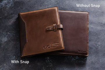 personalized leather padfolio with your logo or name– Mureli Workshop