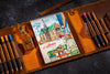 Sketchbook set of sketch jornal with leather cover and pencils for your art start Antistress activity