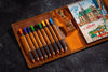 Sketchbook set of sketch jornal with leather cover and pencils for your art start Antistress activity