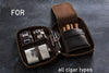 leather cigars case with flask pocket, personalized leather box for smoker