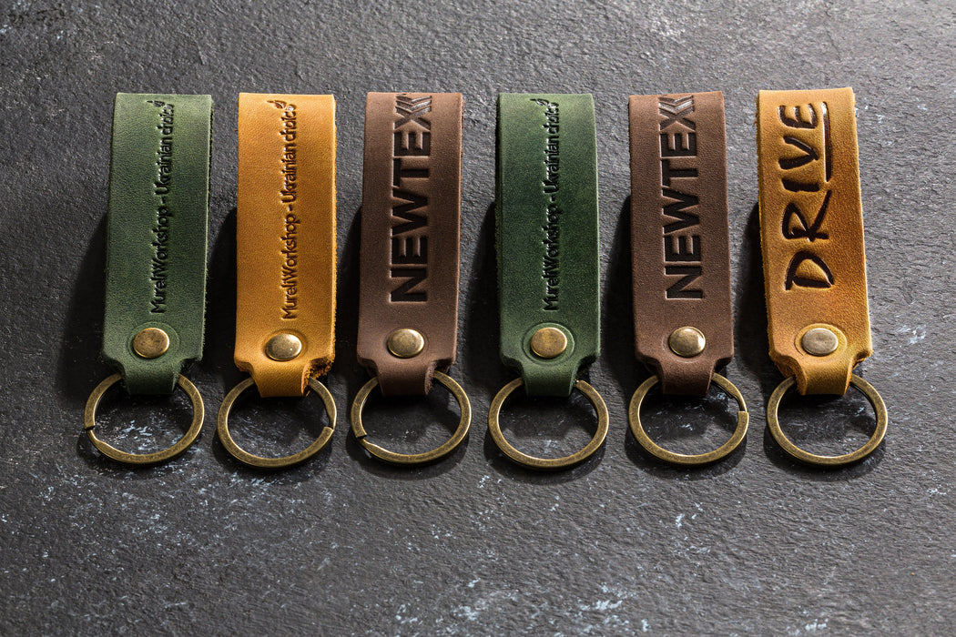 corporate gift for client leather keychain set personalised key chain with logo