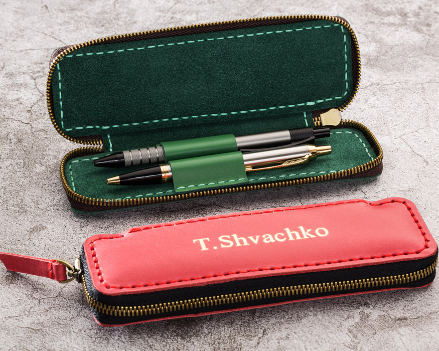 Personalized leather pen case, gifts for women birthday, gifts for him boyfriend