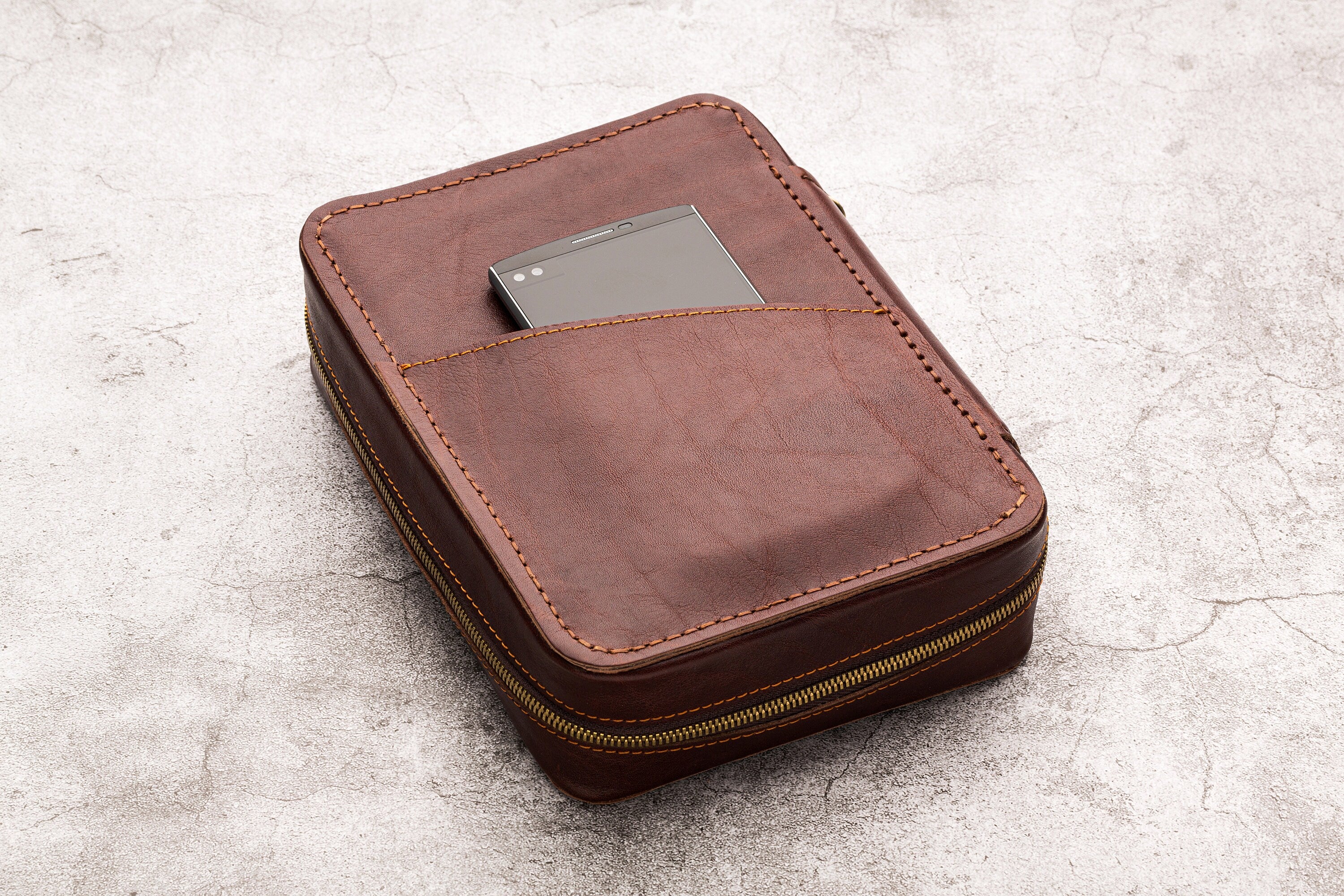 Personalized leather pipe pouch, <Mureli> piping bag, travel tobacco pouch for full smoking set * smokers gift * smoker accessories