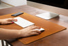 copper thick flat leather desk mat not slippery, Custom size desk pad, High Quality leather writing pad anniversary gifts