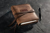 Travel notebook with supplies, travel leather journal with your personalized patch